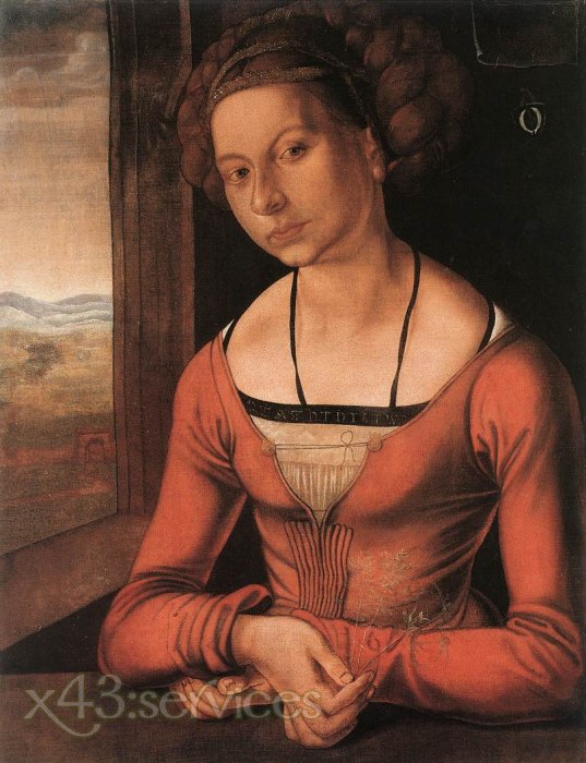 Albrecht Duerer - Portrait einer Frau mit ihrem Haar oben - Portrait of a Woman with Her Hair Up